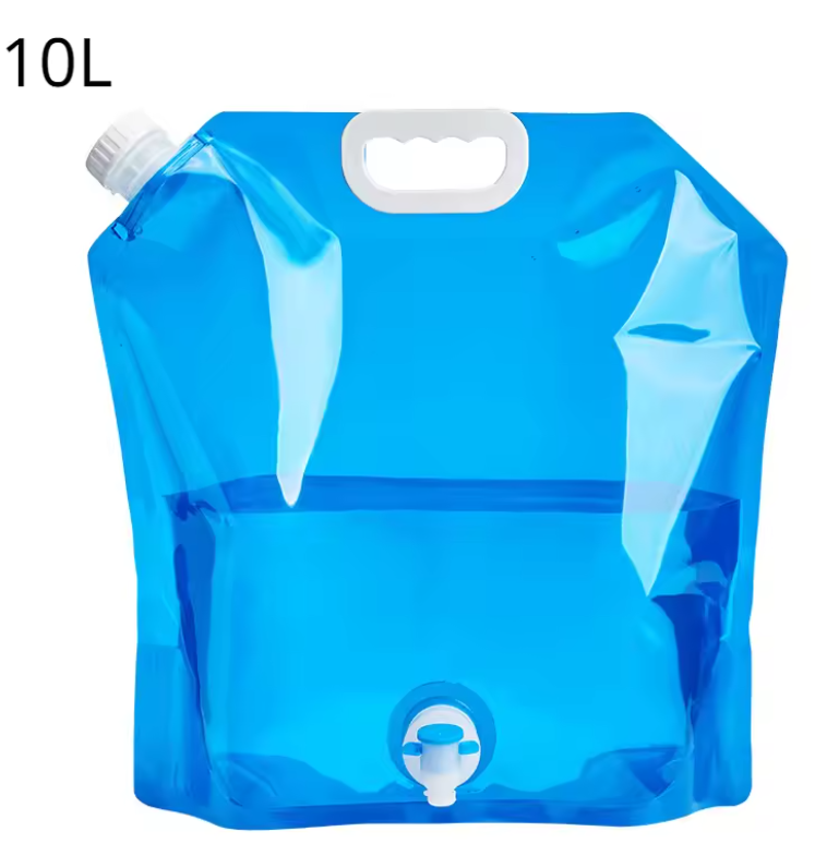 10L Foldable Camping Water Container with Faucet – Portable Collapsible Water Storage Bag for Camping, Hiking, Travel & Emergency Use
