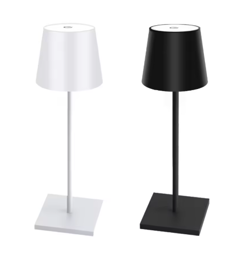 Black Rechargeable LED Table Lamp with Touch Control – 3 Color Modes, Stepless Dimmable Eye-Caring Desk Lamp for Bedroom, Study, Office & Bedside