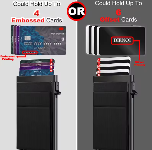 RFID Blocking Pop-Up Card Holder Wallet – Slim Minimalist Aluminum Credit Card Wallet with Front Pocket for Men & Women