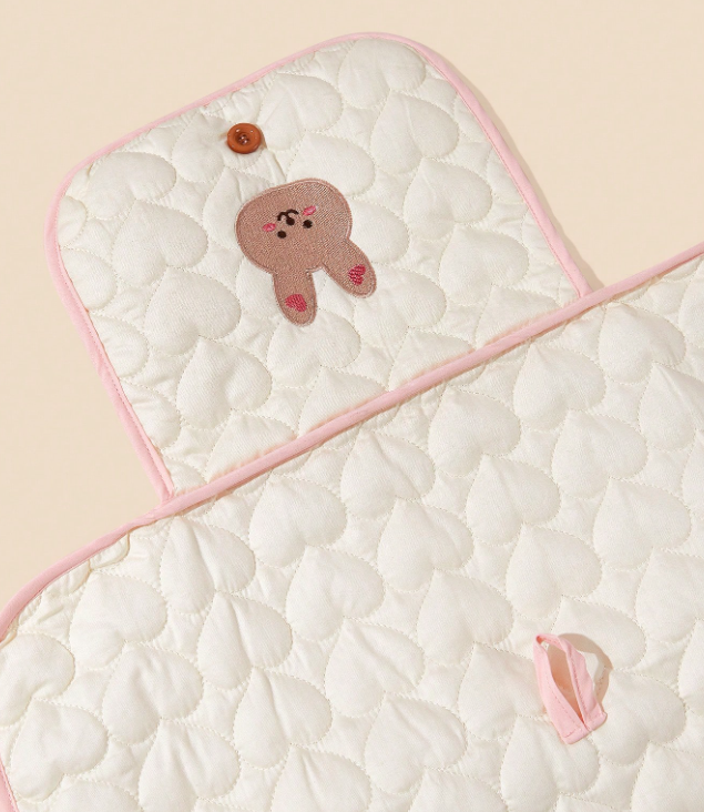 50×70cm Waterproof Baby Changing Pad – Portable Quilted Diaper Changing Mat with Soft Padded Surface for Newborns & Infants
