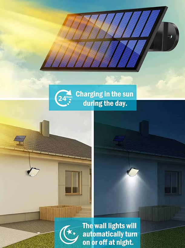 106 LED Solar Motion Sensor Light – Waterproof Outdoor Solar Floodlight with Remote Control, 3 Lighting Modes for Garden, Garage, Patio & Security