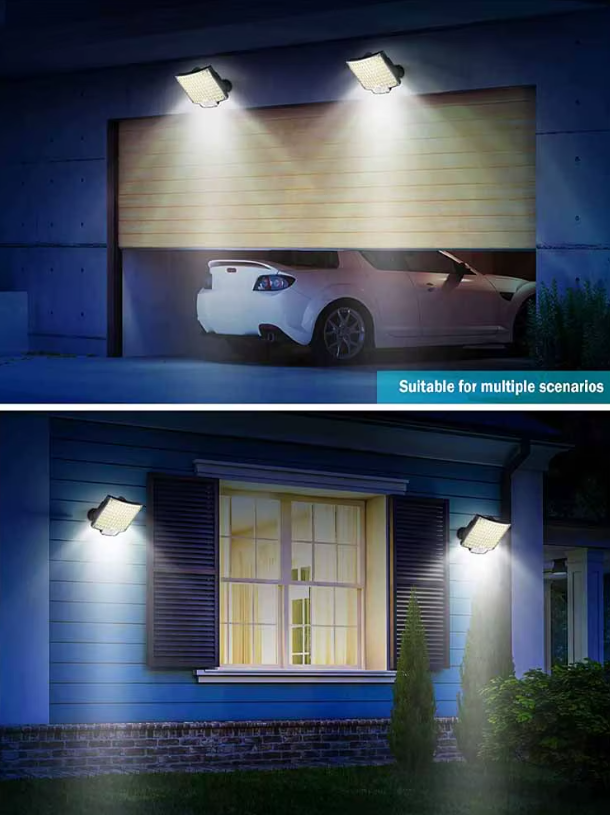 106 LED Solar Motion Sensor Light – Waterproof Outdoor Solar Floodlight with Remote Control, 3 Lighting Modes for Garden, Garage, Patio & Security