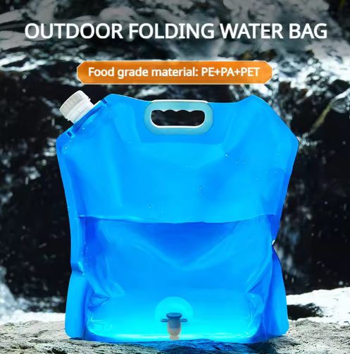 10L Foldable Camping Water Container with Faucet – Portable Collapsible Water Storage Bag for Camping, Hiking, Travel & Emergency Use