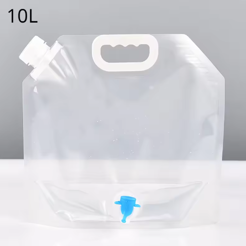 10L Foldable Camping Water Container with Faucet – Portable Collapsible Water Storage Bag for Camping, Hiking, Travel & Emergency Use