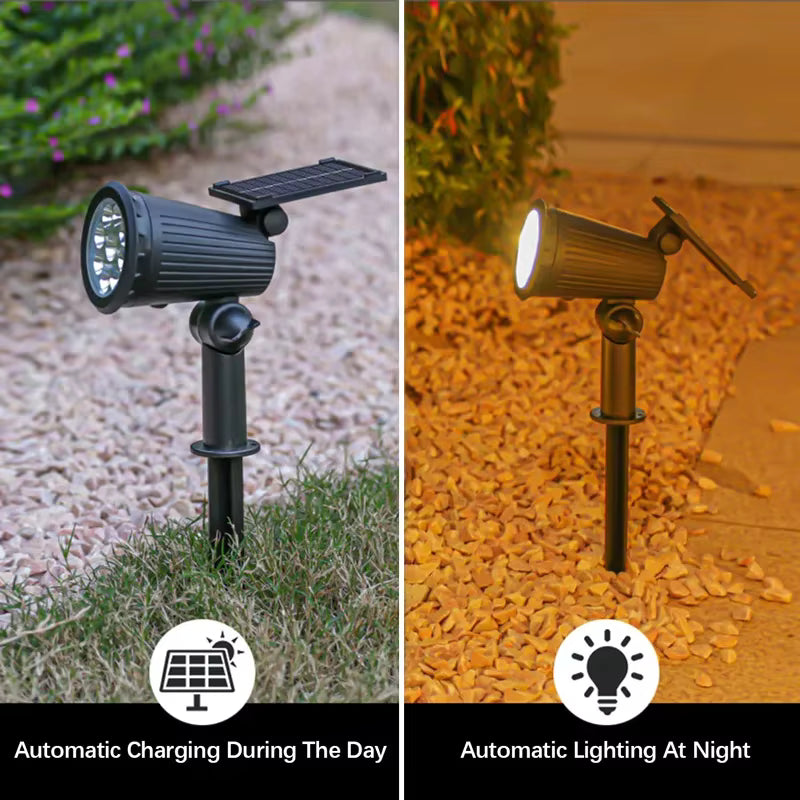 Warm Light Solar LED Landscape Spotlights – IP65 Waterproof Solar Powered Outdoor Lights for Garden, Lawn, Yard, & Walkway