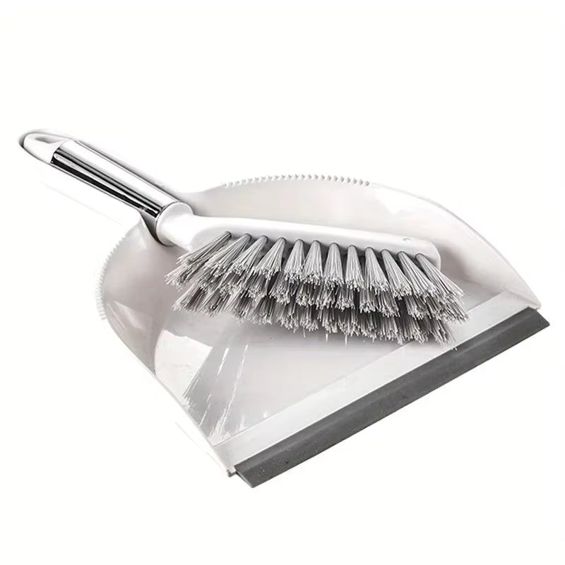 Desktop Mini Broom & Dustpan Set – Compact Household Shovel & Brush – Durable Plastic Cleaning Tool for Keyboards, Cars, and Small Messes (Green/White)
