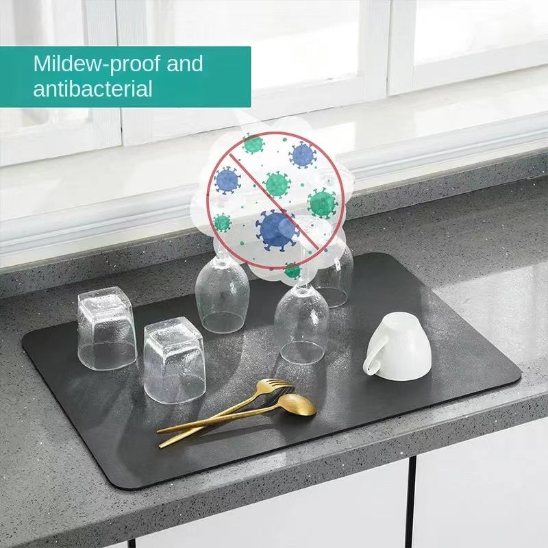 Coffee Machine Placemat Kitchen Water Absorbent Pad Diatomite Drying Dishes Drain Mat for Kitchen Sink Countertop Protector