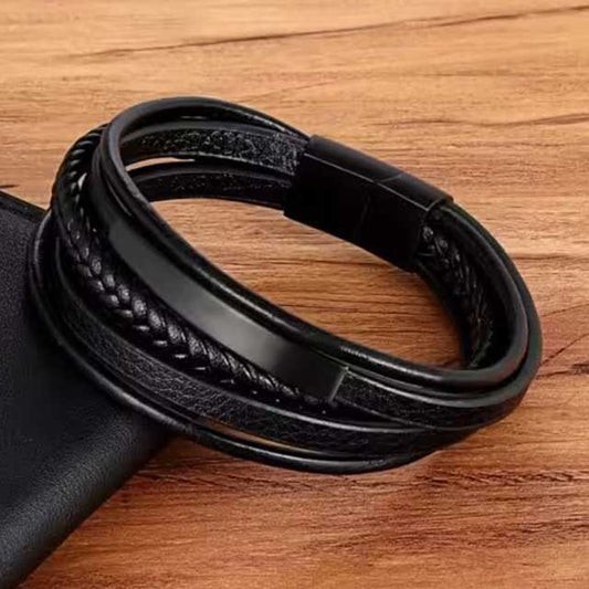 Simple Men’s Leather Bracelet – Stylish & Durable Fashion Accessory
