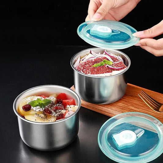 Stainless Steel Preservation Bowl with Lid – Durable, Airtight Food Storage Container for Freshness and Easy Organization