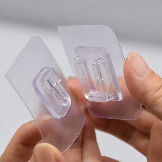 Strong Transparent Double-Sided Adhesive Wall Hooks – Heavy-Duty Suction Cup Wall Hanger for Storage & Organization