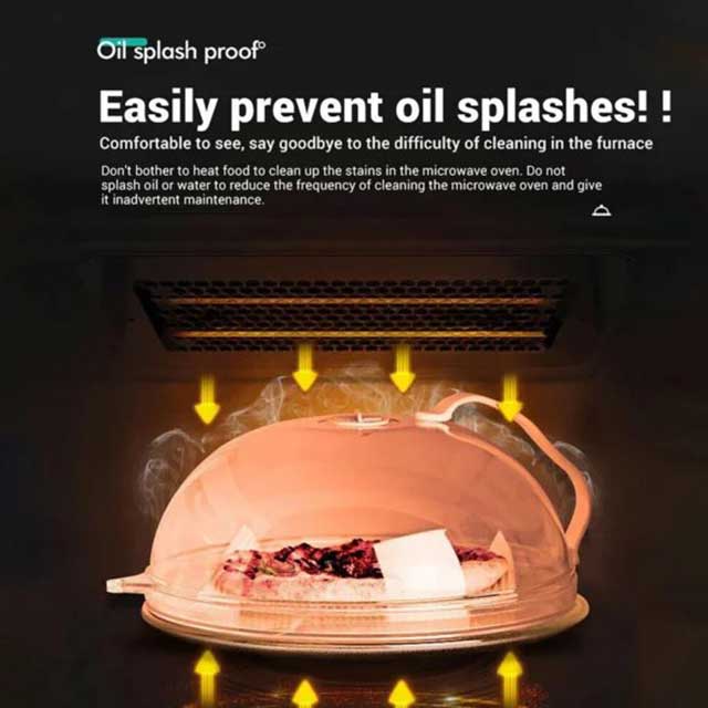 Transparent Microwave Plate Cover Guard Lid with Handle – Food Splash Protection, BPA-Free, Dishwasher Safe