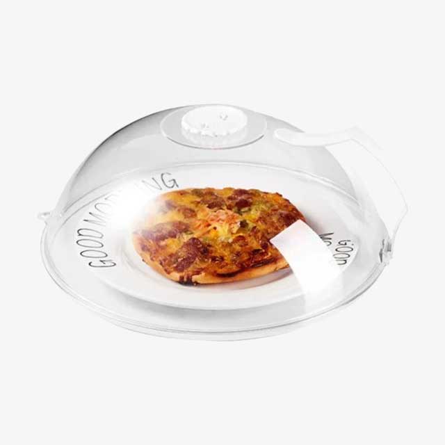 Transparent Microwave Plate Cover Guard Lid with Handle – Food Splash Protection, BPA-Free, Dishwasher Safe