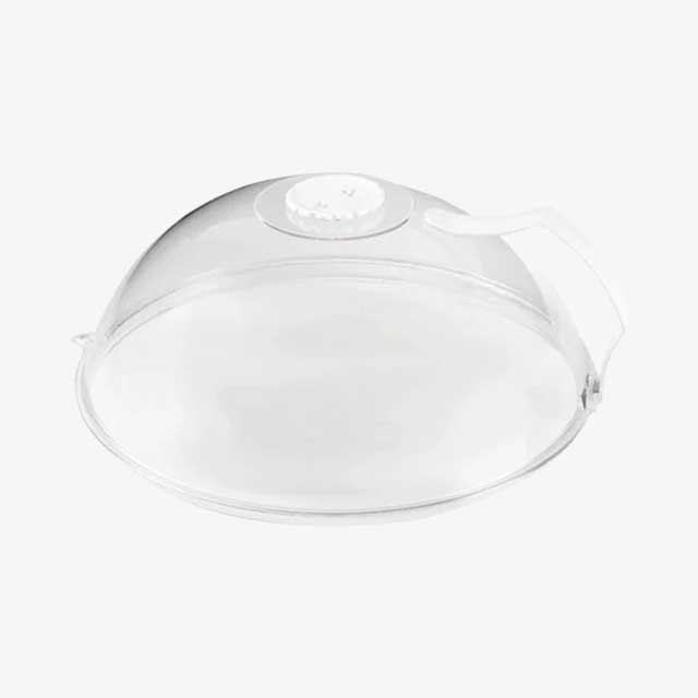 Transparent Microwave Plate Cover Guard Lid with Handle – Food Splash Protection, BPA-Free, Dishwasher Safe