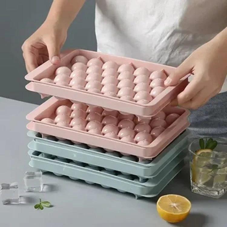 Diamond Ice Cube Tray with Lid – Plastic Ice Ball Mold for Whiskey, Cocktails & Cold Drinks