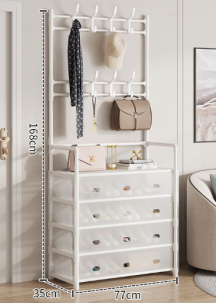 2-in-1 Shoe & Clothes Organizer | Multi-Layer Carbon Steel Coat Rack with Shoe Shelf | Space-Saving Storage Solution