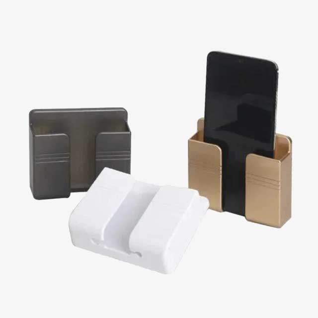 Wall-Mounted Phone Charging Case Holder – Convenient, Space-Saving Storage for Phones & Charging Cables