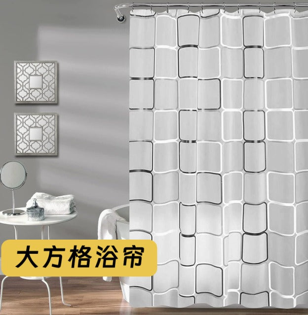 180 × 200 cm Waterproof PEVA Shower Curtain – Mildew-Proof Bathroom Curtain, Quick-Drying Bath Curtain