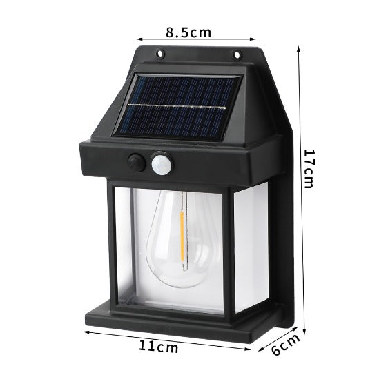 Solar Outdoor Wall Lantern – LED Motion Sensor Solar Light with Warm White Glow, 3 Lighting Modes & Waterproof Security Lamp for Porch, Fence & Garden
