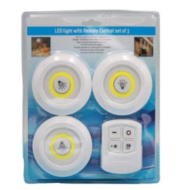 Dimmable Wireless LED Under Cabinet Light with Remote Control | Battery Operated Closet, Wardrobe, Kitchen & Bathroom Night Light (1-Pack / 3-Pack)