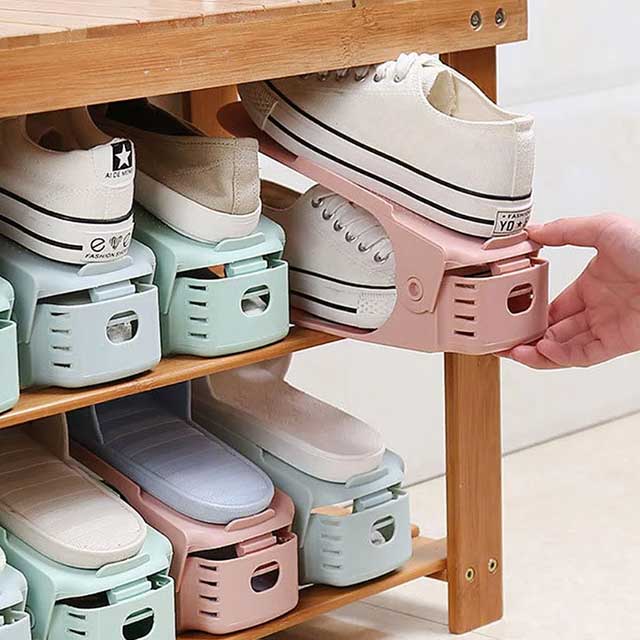 Double-Layer Adjustable Shoe Storage Bag – Portable and Space-Saving Organizer for Shoes