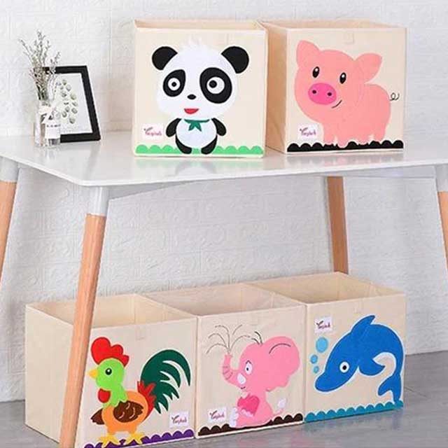 Animals Folding Kid Storage Box & Toys Organizer – Cute, Collapsible Storage Solution for Toys, Clothes & More