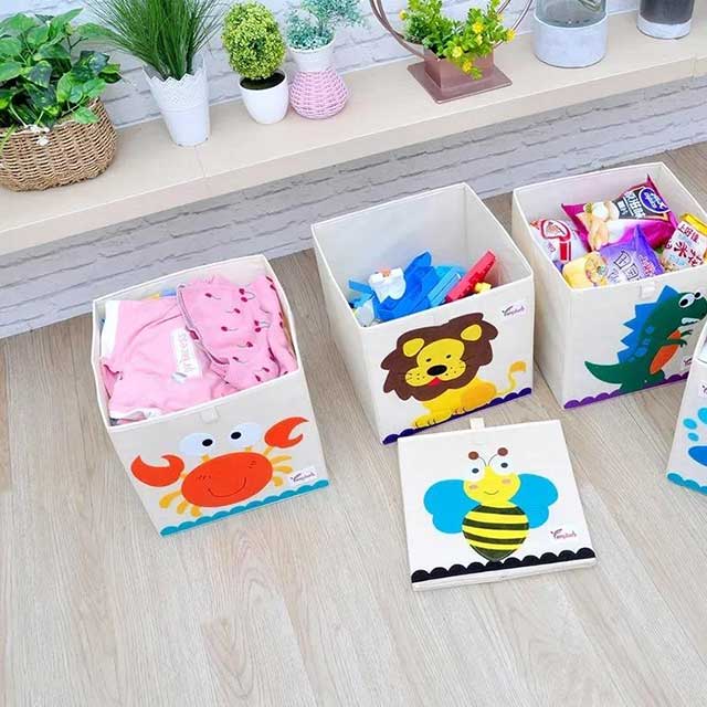 Animals Folding Kid Storage Box & Toys Organizer – Cute, Collapsible Storage Solution for Toys, Clothes & More