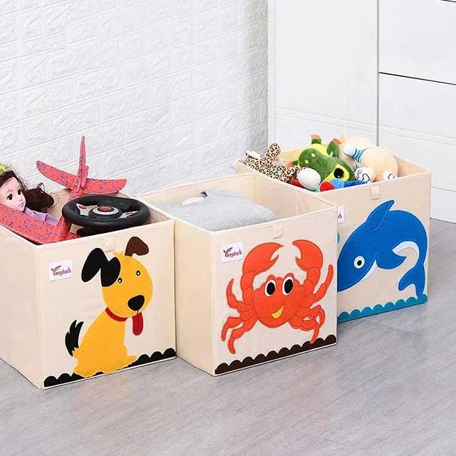 Animals Folding Kid Storage Box & Toys Organizer – Cute, Collapsible Storage Solution for Toys, Clothes & More