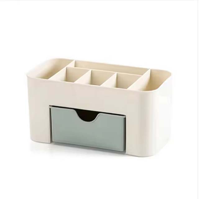 Acrylic Makeup Organizer Storage Box with Drawer – Cosmetic Holder for Lipstick, Brushes &amp; Cotton Swabs