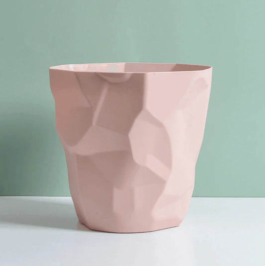 Creative Irregular Bathroom Trash Can – Nordic Style Open-Top Wastebasket – Geometric Decorative Rubbish Bin for Household & Office (Multi-Color)