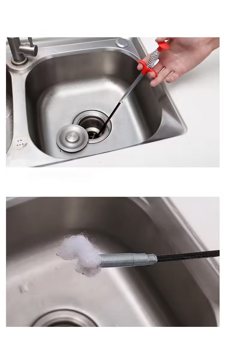 Sewer Pipe Clog Spring Pipe Dredging Claw Kitchen & Bathroom Drain Cleaning Tool for Food Scrap Removal & Clog Prevention