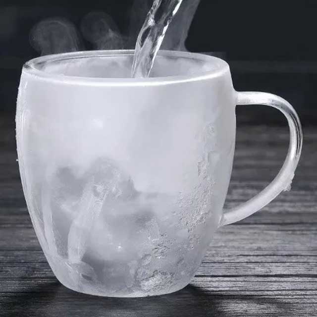 Double Layer Glass Cup with Handle – Insulated Coffee, Tea, and Beverage Mug for Hot & Cold Drinks