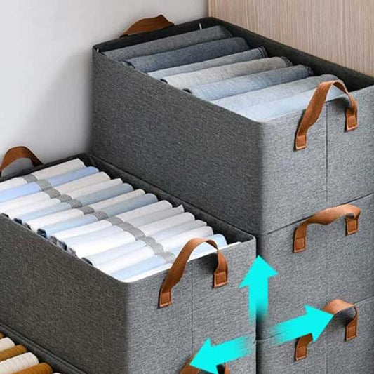 Grey Foldable Storage Bag with Handle – Durable, Space-Saving Organizing Solution for Home & Closet