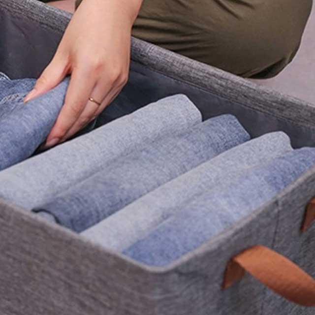 Grey Foldable Storage Bag with Handle – Durable, Space-Saving Organizing Solution for Home & Closet