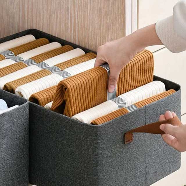 Grey Foldable Storage Bag with Handle – Durable, Space-Saving Organizing Solution for Home & Closet