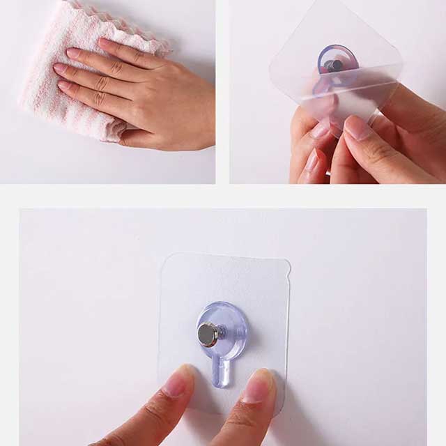 Heavy-Duty Screw Transparent Wall Hook Hanger for Home & Office Organization
