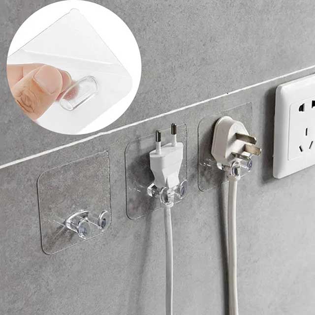 Heavy-Duty Screw Transparent Wall Hook Hanger for Home & Office Organization