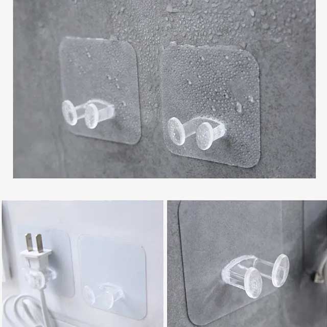 Heavy-Duty Screw Transparent Wall Hook Hanger for Home & Office Organization