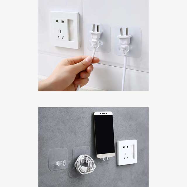 Heavy-Duty Screw Transparent Wall Hook Hanger for Home & Office Organization