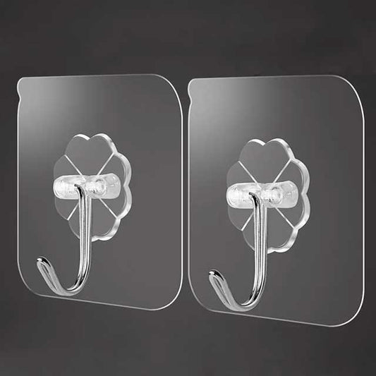 Heavy-Duty Screw Transparent Wall Hook Hanger for Home & Office Organization