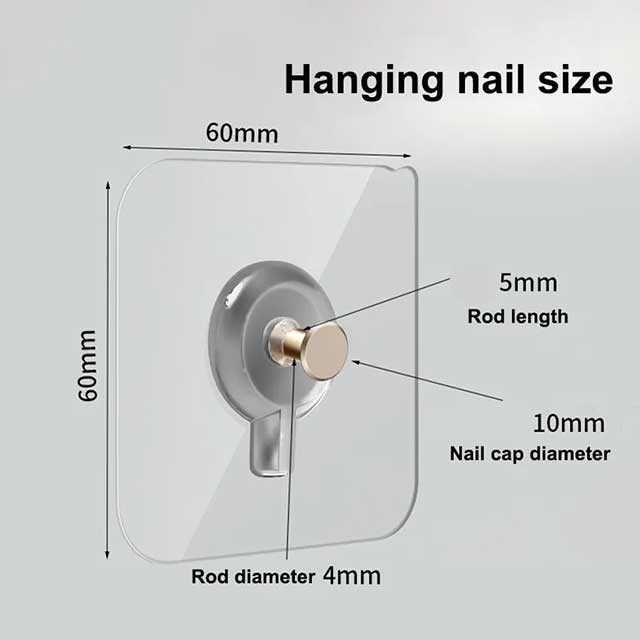 Heavy-Duty Screw Transparent Wall Hook Hanger for Home & Office Organization