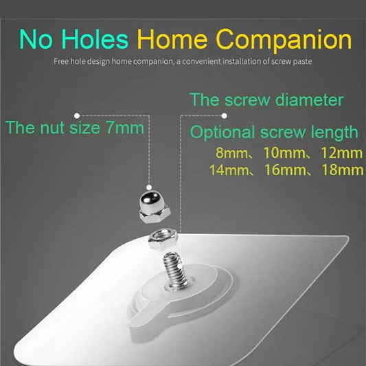 Heavy-Duty Screw Transparent Wall Hook Hanger for Home & Office Organization
