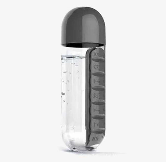 Portable Plastic Medicine Bottle 2-in-1 - Convenient Travel Pill Dispenser &amp; Storage Container