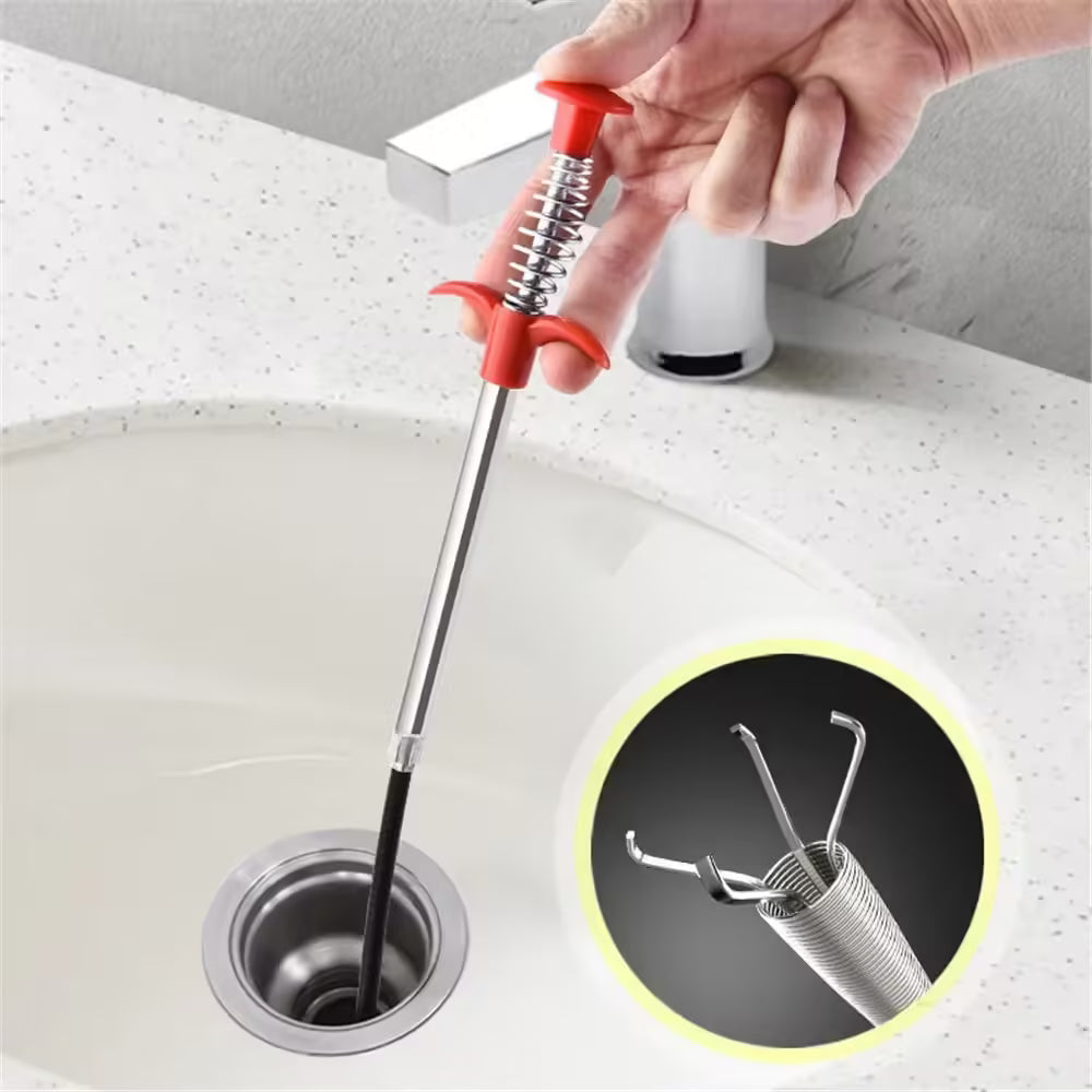 Sewer Pipe Clog Spring Pipe Dredging Claw Kitchen & Bathroom Drain Cleaning Tool for Food Scrap Removal & Clog Prevention