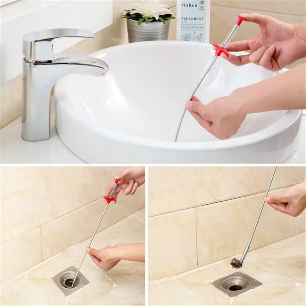 Sewer Pipe Clog Spring Pipe Dredging Claw Kitchen & Bathroom Drain Cleaning Tool for Food Scrap Removal & Clog Prevention