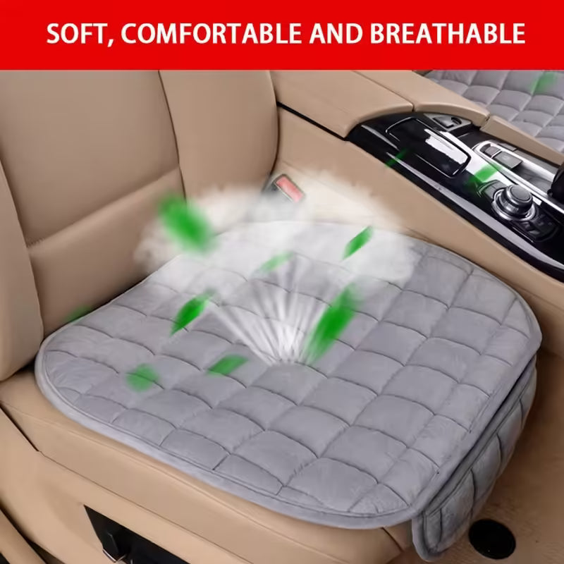 Winter Car Seat Cover – Warm, Anti-Slip Universal Front Seat Cushion with Breathable Pad (3 Pcs / Set)