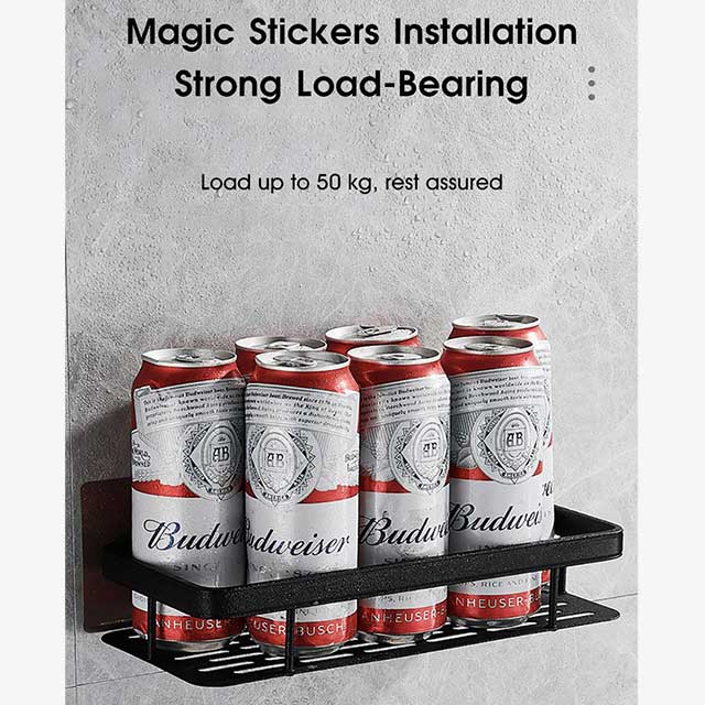 No-Drill Wall Mount Corner Shelf Shower Storage Rack Holder – Easy Install Bathroom Organizer