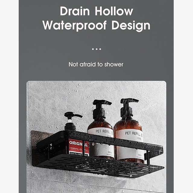 No-Drill Wall Mount Corner Shelf Shower Storage Rack Holder – Easy Install Bathroom Organizer