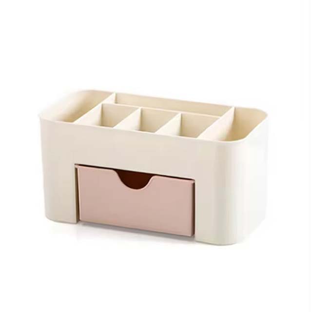 Acrylic Makeup Organizer Storage Box with Drawer – Cosmetic Holder for Lipstick, Brushes &amp; Cotton Swabs