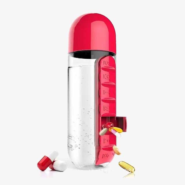 Portable Plastic Medicine Bottle 2-in-1 – Convenient Travel Pill Dispenser & Storage Container