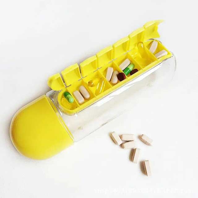 Portable Plastic Medicine Bottle 2-in-1 – Convenient Travel Pill Dispenser & Storage Container